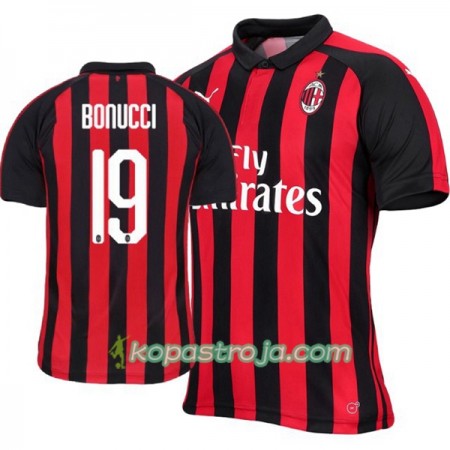 Billiga Fotbollströjor AC Milan Leonardo Bonucci 19 Hemma tröja 2018/19 Kortärmad